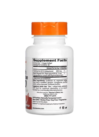 Doctor Best High Absorption CoQ10 200 mg 60 капсул Doctor's Best (387021373)