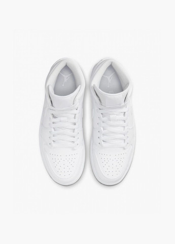 Белые демисезонные кроссовки мужские 1 mid white 554724-136 Air Jordan