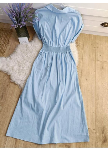 Голубое платье-рубашка Zara