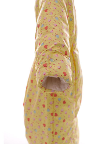 Комбінезон Трансформер для дівчинки на хутрі з принтом Сердечок жовтий 86 см (27473) BABYKROHA (297199379)