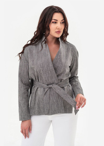 Серый женский жакет un серый Garne однотонный - демисезонный