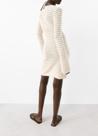 Светло-бежевое кэжуал платье H&M однотонное