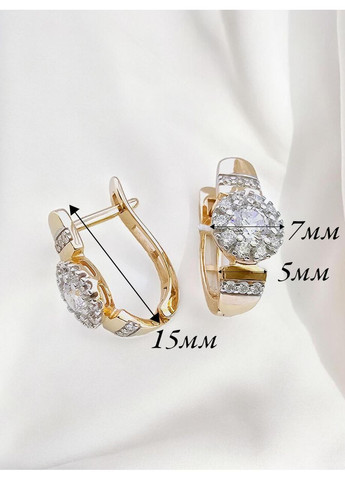 Золоті жіночі сережки з цирконієм 700696-1с Харківська ювелірна фабрика (355795849)