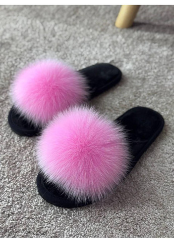 Жіночі капці на підошві з натуральним хвостом песця для ламінату Червоний, 40-41 No Brand (366558426)