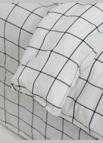 Комплект білизни з вареної бавовни Grid євро, Простирадло без резинки Leglo (300370488)