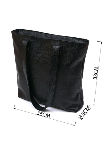 Универсальная женская сумка-шоппер из натуральной кожи с потайными карманами черная (sku_16354) No Brand (329853503)
