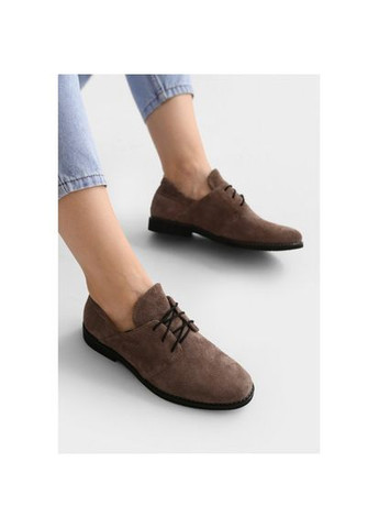 Замшеві жіночі туфлі Оксфорди на низькому ходу Brown р. (vm-85709) Vm-Villomi (282847284)