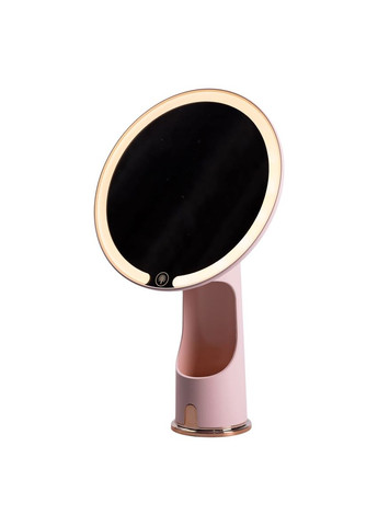 Дзеркало косметичне з підсвічуванням Рожеве настільне кругле світлодіодне для макіяжу та догляду за обличчям ProDobro (364193179)