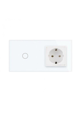 Сенсорний вимикач 1 сенсор 1 розетка білий скло (VL-C701/C7C1EU-11) Livolo (370972003)