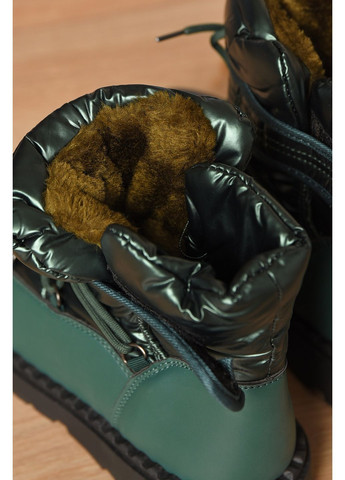 Дутики жіночі на хутрі зеленого кольору Let's Shop (367582450)