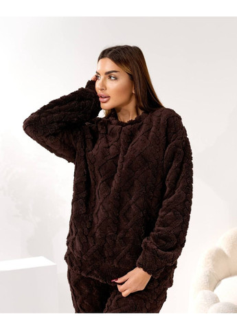 Коричнева зимня жіночий махровий костюм Fashion