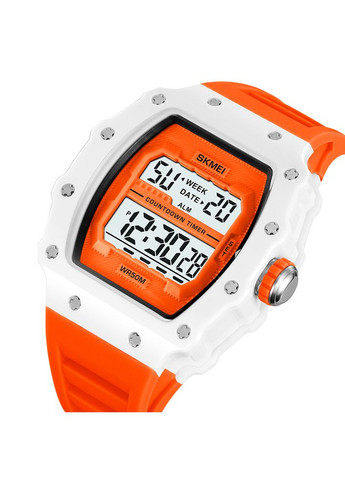 Годинник спортивний електронний водонепроникний помаранчевий з будильником і секундоміром ProDobro (367265285)