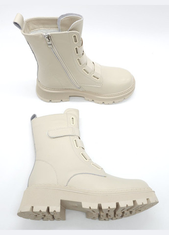 Осенние женские ботинки зимние молочные кожаные l-16-23 23 см (р) Lonza