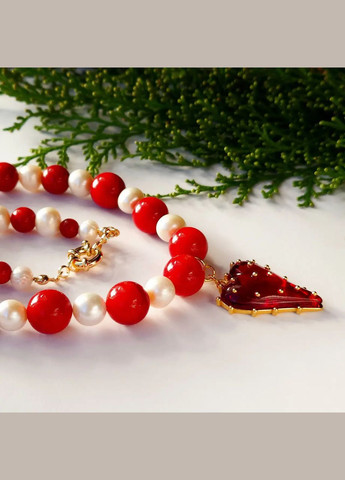 Чокер натуральні Перли, Кварц під Корал, гіп-на фур-ра колір золото на замку Тогл d-12-6,5мм+- L-41см No Brand кварц, перли (культивовані) латунь, натуральний камінь, медичний сплав золото (317353524)