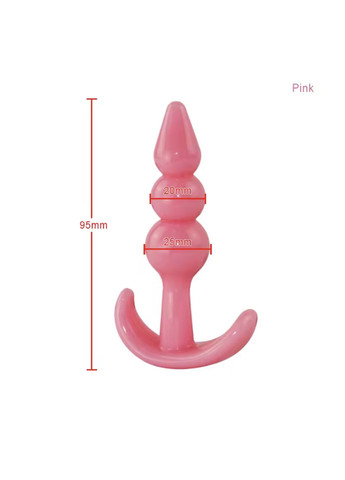Розовая анальная пробка из силикона для анальной стимуляции Мягкая силиконовая анальная пробка, розовая, фигурная форма Анальная пробка р No Brand (341305688)