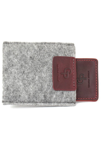 Картхолдер для візиток 1 слот натуральна бордова шкіра (sku_11504) No Brand (330012844)