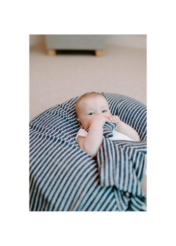 Подарунковий набір Navy Stripe, пелюшка та шапочка, темно-синій з білим () Aden + Anais AA20003 (366471759)