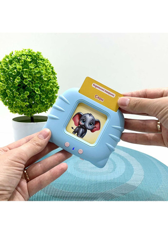 Картридер Знань 112 карток 18 тем українська мова вірші пісеньки казки Блакитний (84499) WToys (360545775)