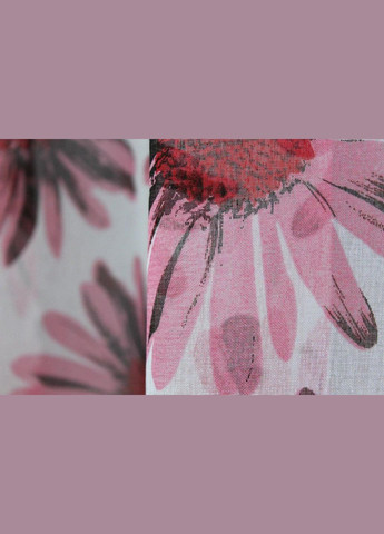 Тюль на тасьмі з утяжелювачем з батиста з принтом Рожевий 300x270 см (tul-415т-5-03) No Brand (306633741)