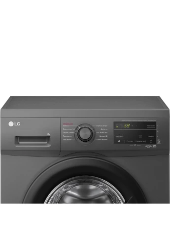 Пральна машина фронтальна, 7кг, 1200, A+++, 44см, дисплей, пара, інвертор, чорний LG (316466304)
