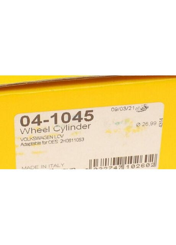 Циліндр гальмівний робочий ЗАДН VW AMAROK (2H_, S1B) 09/10-- 04-1045 Metelli (366167324)