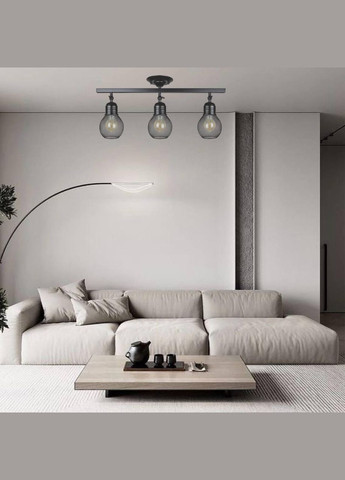 Чорна стельова люстра "Лампочки" у стилі лофт (907-X004F-3 BK) No Brand (370071993)