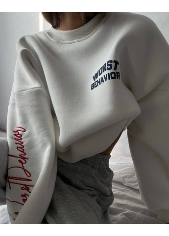 Молочный свитшот женский стильный — замер в описании DK/DL Мода без кордонів рисунок без декора (366527103)