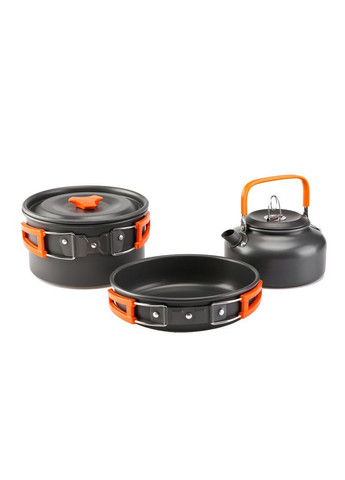Набір туристичного посуду Cooking Set DS-308, помаранчеві ручки F&D (354362363)