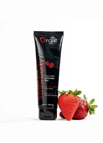 Смазка лубрикант со вкусом клубники на водной основе LUBE TUBE Strawberry 100 мл оральная Orgie (303897359)