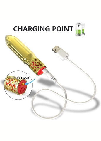 Вибропуля уникального дизайна 7 скоростей USB зарядка + мини-пульт ДУ 108*22 мм HWOK No Brand (329193196)