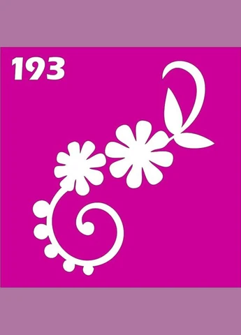 Трафарет квітка для біо-тату хною, блиск тату № 193 Boni Kasel (395406191)