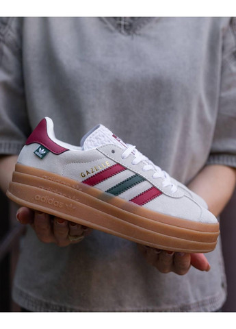 Зелені Осінні кросівки чоловічі adidas gazelle bold maple leaf адідас газель No Brand