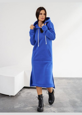 Темно-блакитна сукня 11104 електрик ISSA PLUS однотонна