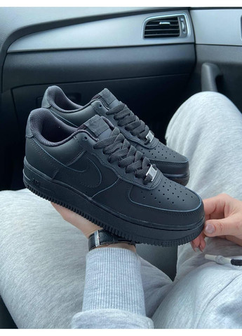 Чорні Осінні кросівки чоловічі nike air force 1 classic black найк аір форс 1 преміум No Brand