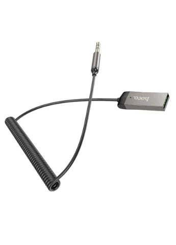 Bluetoothресивер E78 Benefit car AUX BT receiver with cable Black Metal Gray Hoco (301090257)