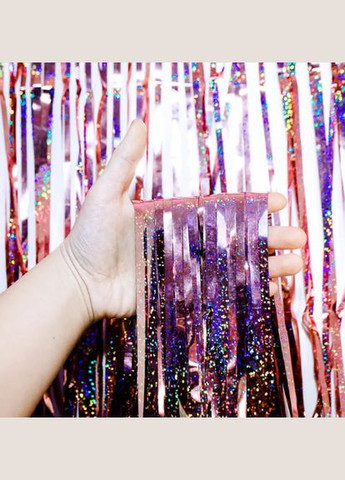 Дождик для фотозоны с голограммой 1 м на 1 м розовый Jannet Дощик (316307138)