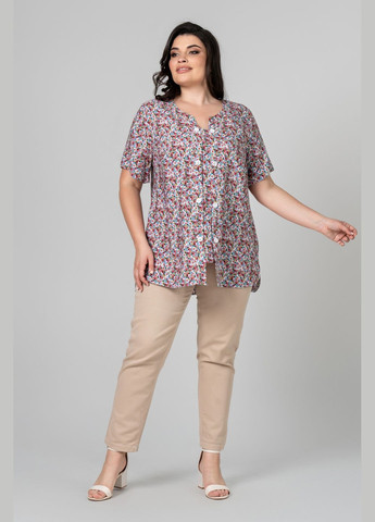 Рожева блуза прямого силуету декорована двома планками з ґудзиками all posa (ap101968p) A'll Posa