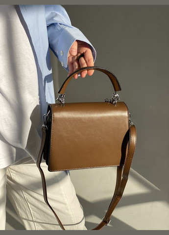 Жіноча сумка 10210 крос-боді на ремінці через плече коричнева No Brand (292631145)