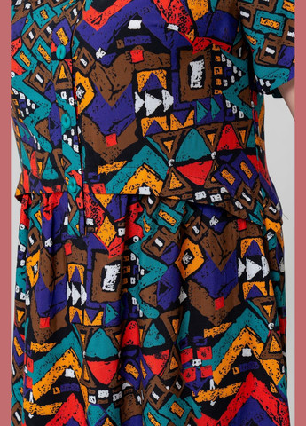 Фиолетовое повседневный платье из штапеля полуприталенного силуэта с застежкой на 4 пуговицы all posa (ap102321p) A'll Posa