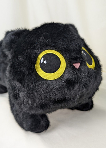М’яка іграшка котик 45 см подушка обіймашка чорний плюшева Lalapka (366571300)