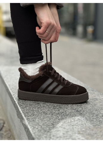 Темно-коричневі зимові замшеві кеди Madiro Adidas