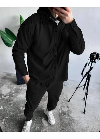 Чорний зимній чоловічий костюм Garna