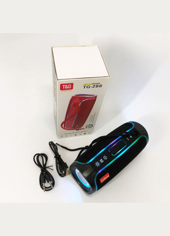 Портативна колонка Bluetooth з LED підсвічуванням TG288, акумуляторна колонка для музики. Колір: чорний No Brand (359474702)