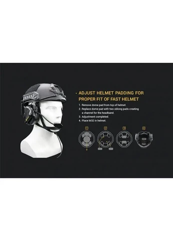 Тактические активные наушники М32 + крепление чебурашка OPS Core Earmor (385209393)