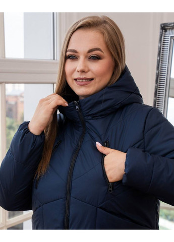 Синя демісезонна жіноча демісезонна куртка великого розміру SK