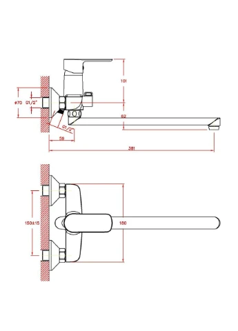 Смеситель для ванны ASIO (HB0850) Haiba 006 (393360746)