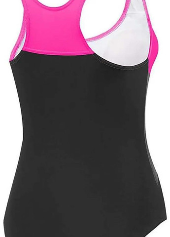 Комбінований демісезонний купальник закритий для жінок bella 61216 рожевий, чорний Aqua Speed