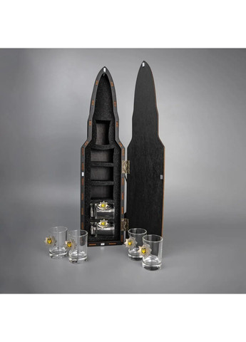 Стопки из прозрачного стекла "Национальная полиция" Деревянная упаковка в виде шара Handmade 225-001-054 (366889332)