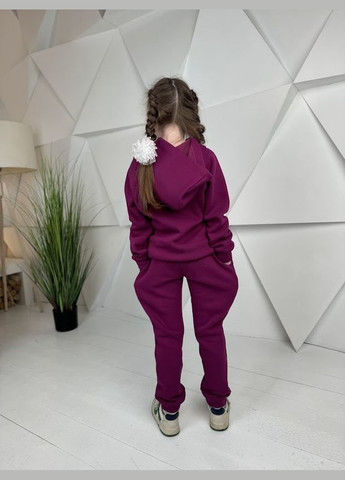 Фіолетовий зимній теплий спортивний костюм для дівчинки: худі та штани hc (h001-6314-025-5) No Brand