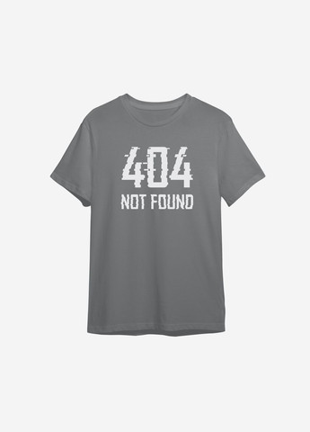 Графітова всесезон футболка з принтом "404 not found" ТiШОТКА